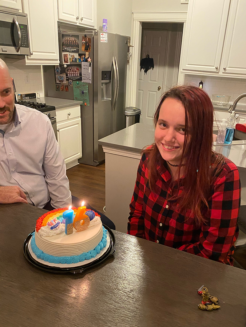 Addison celebrating her 16th birthday