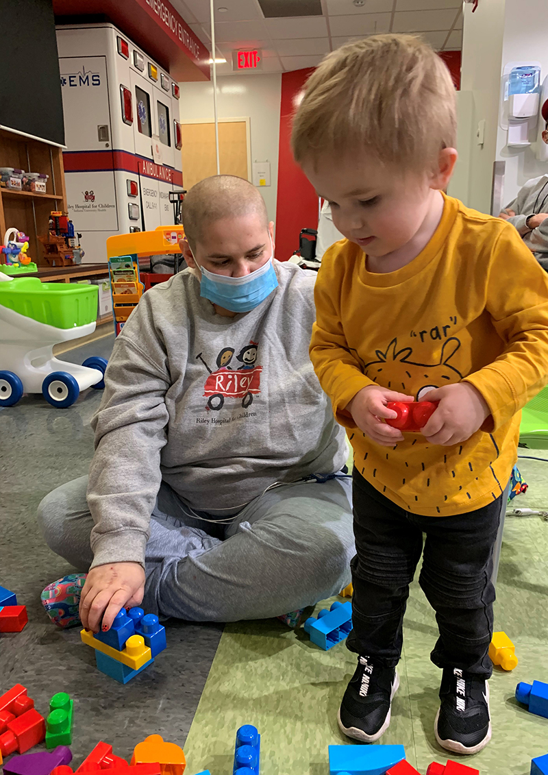 Cori plays at Riley Children's Health