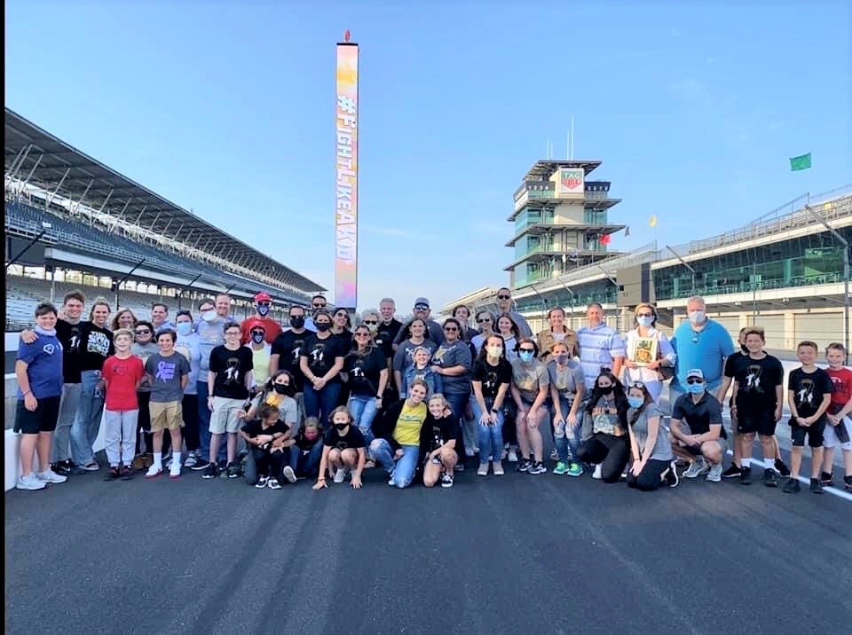 Supporters of #fightlikeakid at Indianapolis Motor Speedway