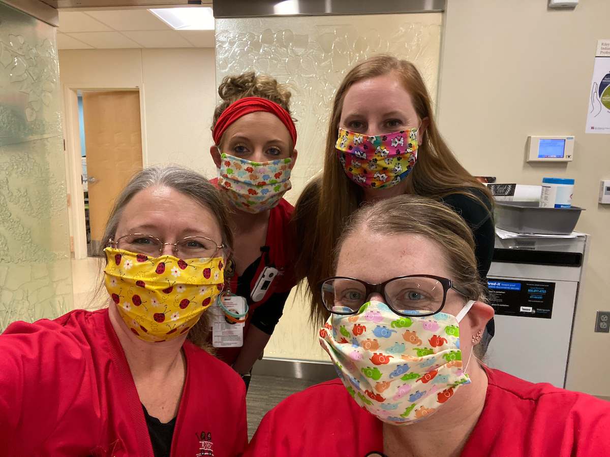 Parks with her Riley team members