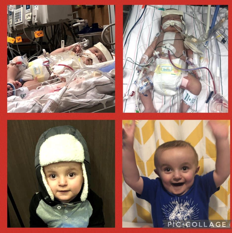 Collage of Josiah's journey at Riley