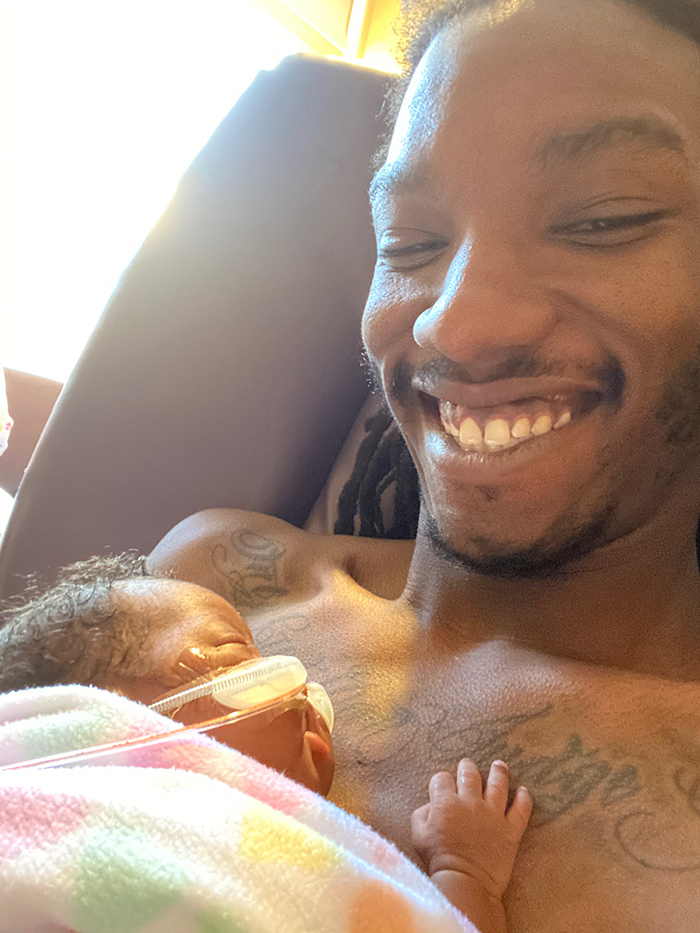 Skin-to-skin time while Kali is in the hospital