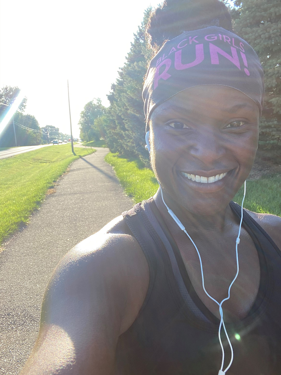 Tipton takes a selfie while out on a run