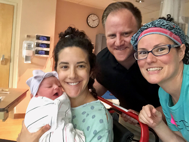 Adalena, Tim, and Mary at the hospital