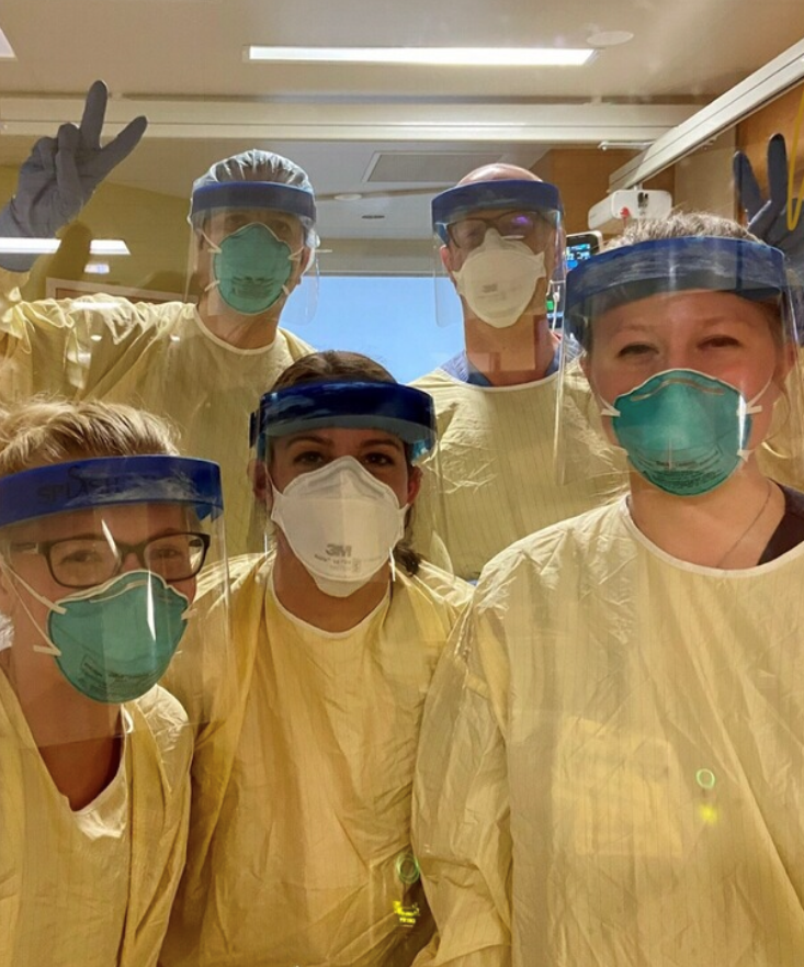 Riley workers pose for a selfie