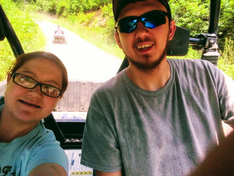 Lowe with family in the country