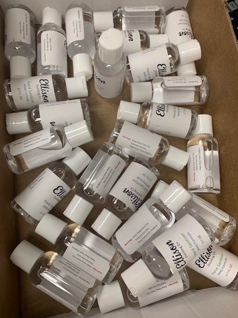 Box of Ellison Brewery hand sanitizer