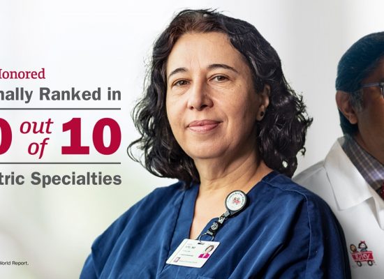 Riley Hospital for Children at IU Health ranks in all 10 pediatric specialties; two in top five