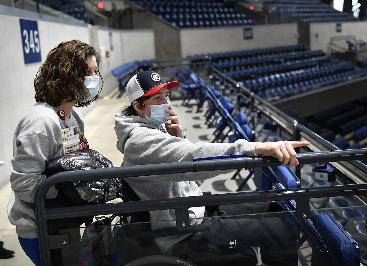 Lucas attending the Monster Energy AMA Supercross with his Riley nurse