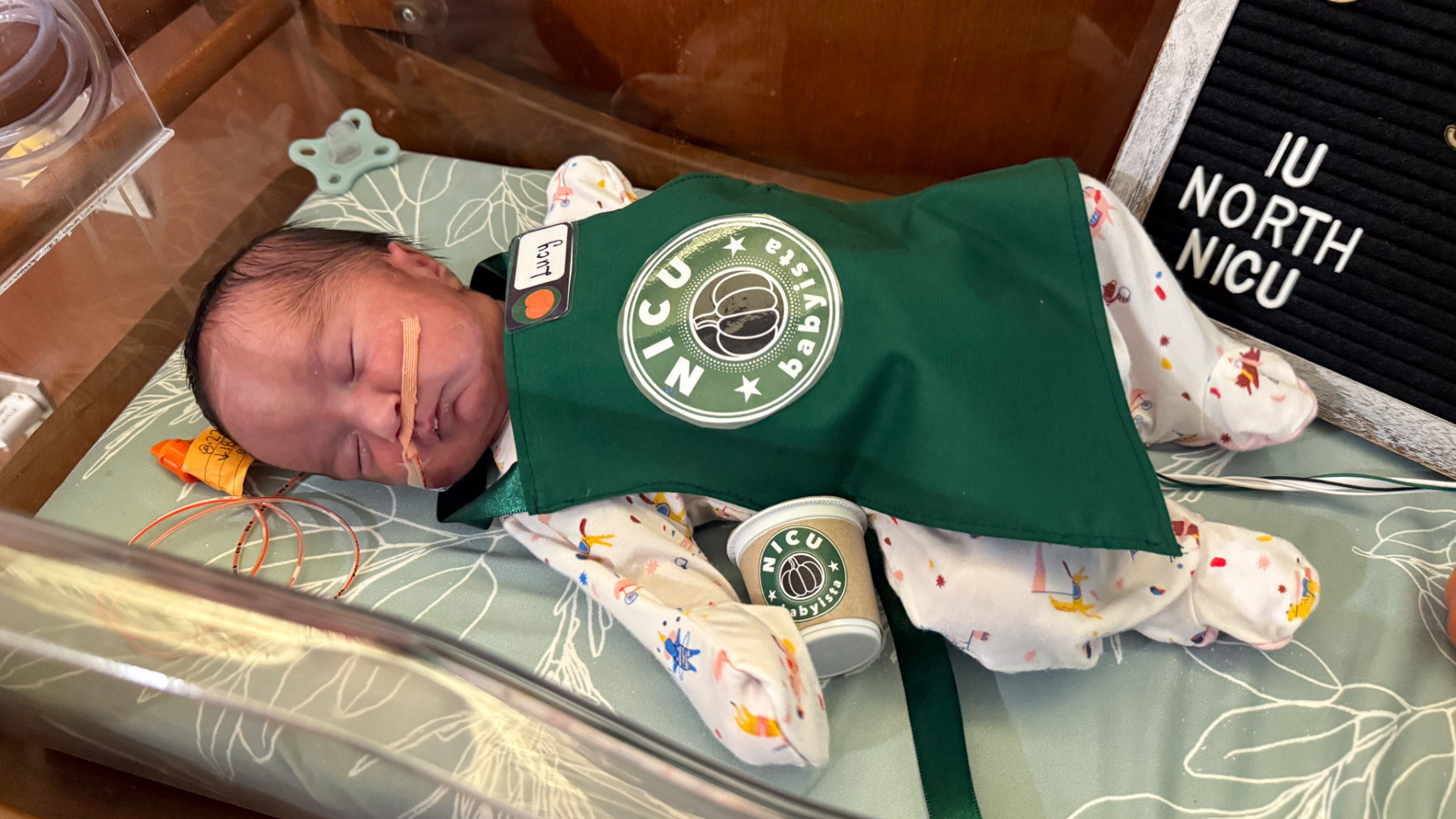 baby in apron