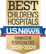 Designated as Best Children's Hospitals by U.S. News & World Report, Ranked in 10 Specialties in 2023-24
