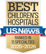 Designated as Best Children's Hospitals by U.S. News & World Report, Ranked in 10 Specialties in 2023-24
