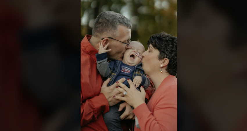 Leland with Mom and Dad